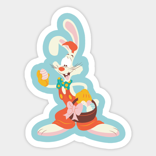 Framed Easter Bunny Sticker by SarahLouiseNicholson